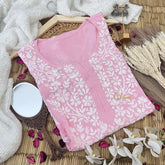 Vriksham Light Pink Chikankari Kurtis-VS4322